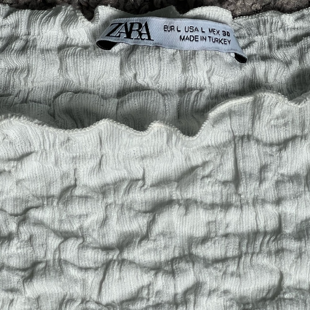 Zara Crinkled Cream Blouse